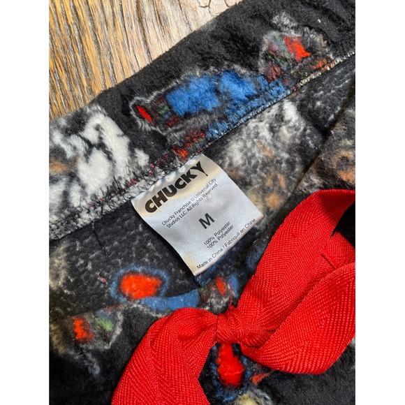 Bride of Chucky Gets Lucky Fleece Pajama Pants Horror Movie Lounge Bottoms Black - Picture 2 of 4